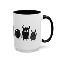 Image 14 of Mug, Cute Monsters Black and White Illustration Coffee Cup