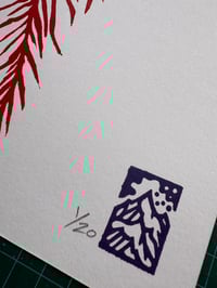 Image 2 of Spine mountain A4 linocut print