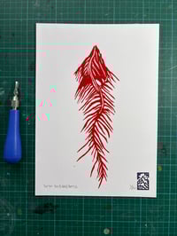 Image 1 of Spine mountain A4 linocut print