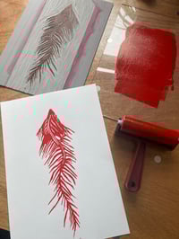 Image 5 of Spine mountain A4 linocut print