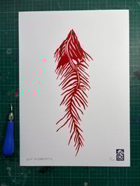 Image 1 of Spine mountain A3 linocut print