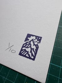 Image 3 of Spine mountain A3 linocut print