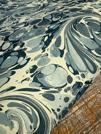 Image 1 of One of a kind hand marbled paper  'Blue Prism' 