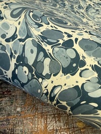 Image 4 of One of a kind hand marbled paper  'Blue Prism' 