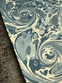 Image 6 of One of a kind hand marbled paper  'Blue Prism' 