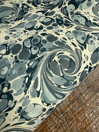 Image 7 of One of a kind hand marbled paper  'Blue Prism' 