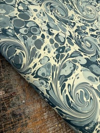 Image 8 of One of a kind hand marbled paper  'Blue Prism' 