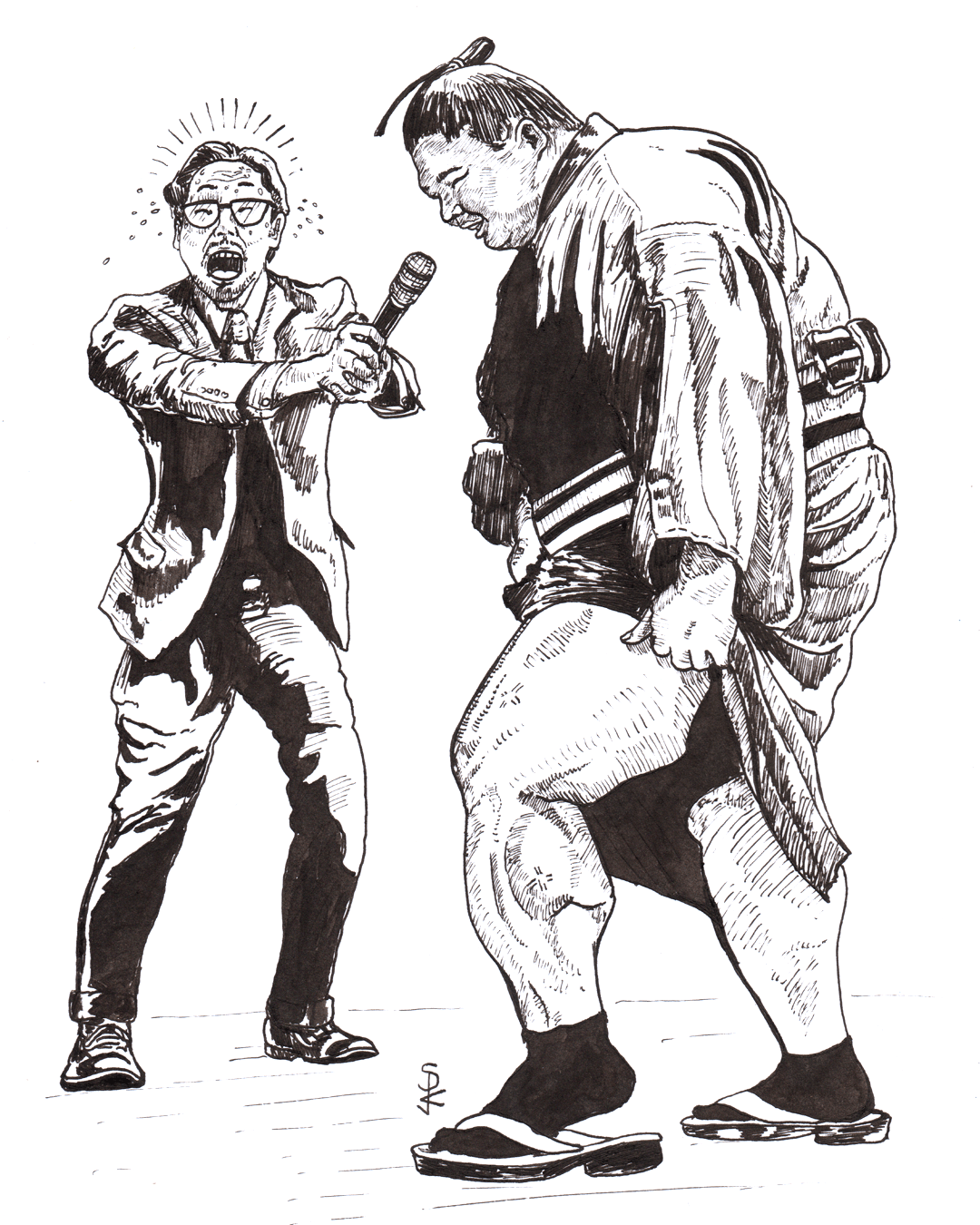 Image of Ura leg flex - A4 ink drawing