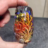 Image 3 of XXXL. Bright Tropical Coral Reef Aquarium - Flameworked Glass Sculpture Bead