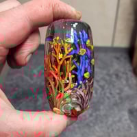 Image 4 of XXXL. Bright Tropical Coral Reef Aquarium - Flameworked Glass Sculpture Bead