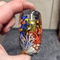 Image 7 of XXXL. Bright Tropical Coral Reef Aquarium - Flameworked Glass Sculpture Bead