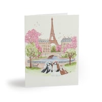 Image 2 of Shih Tzu "Date in Paris" Art PRINT / NOTECARDS SET Painting Original Artwork 