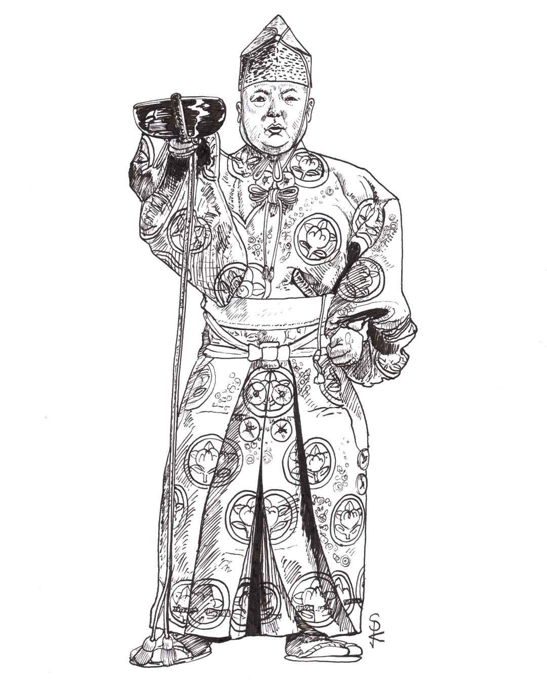 Image of Gyoji Kimura Shonosuke ink drawing