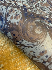Image 3 of One of a kind hand marbled paper 'Shimmer Swirl' with shimmer finish
