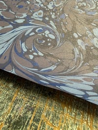 Image 2 of One of a kind hand marbled paper 'Shimmer Swirl' with shimmer finish
