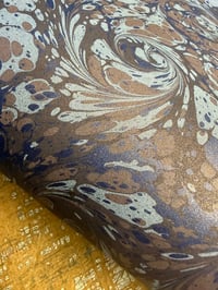 Image 4 of One of a kind hand marbled paper 'Shimmer Swirl' with shimmer finish