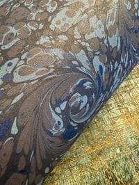 Image 7 of One of a kind hand marbled paper 'Shimmer Swirl' with shimmer finish