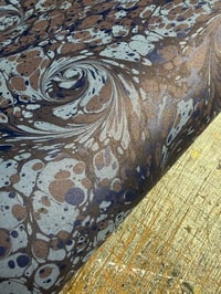 Image 8 of One of a kind hand marbled paper 'Shimmer Swirl' with shimmer finish