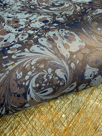 Image 9 of One of a kind hand marbled paper 'Shimmer Swirl' with shimmer finish