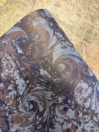 Image 10 of One of a kind hand marbled paper 'Shimmer Swirl' with shimmer finish