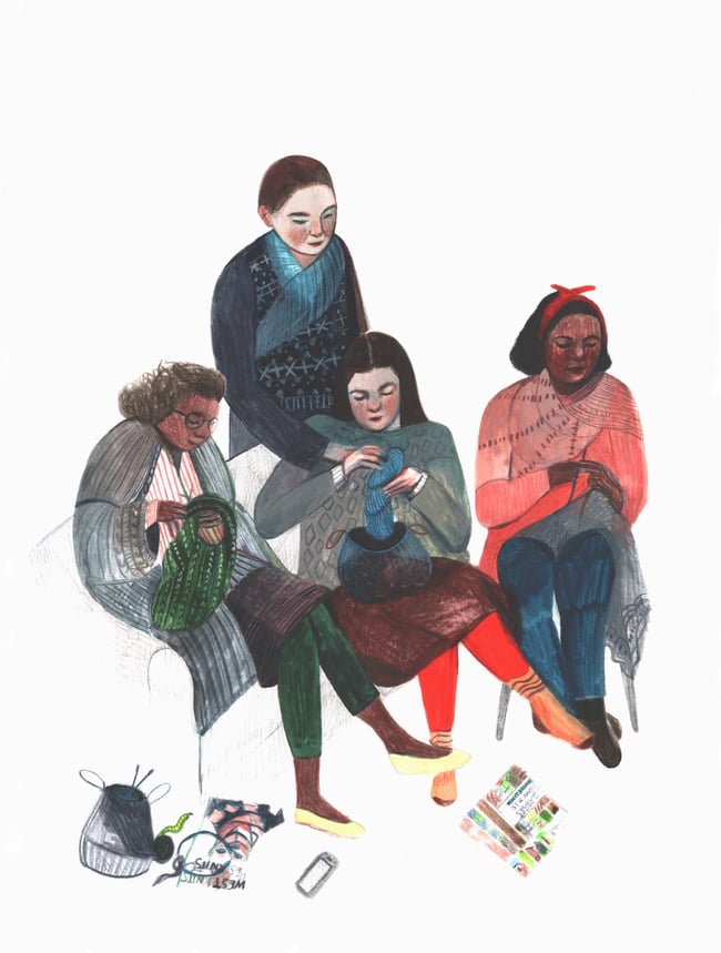 Knitters - Giclee print