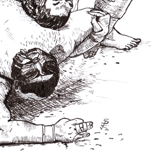 Image of Ura vs Takayasu A4 print