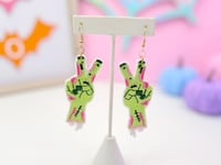 Image 2 of Zombie Peace Hand Earrings