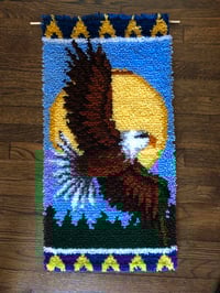 Image 1 of 32x16 Vintage Eagle Latchhook tapestry 