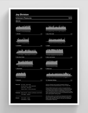 Image of Joy Division Unknown Pleasures Album Sound Wave Screen Print