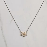 Chain Halo Crest Pendant - 2-Tone - Lab Diamond