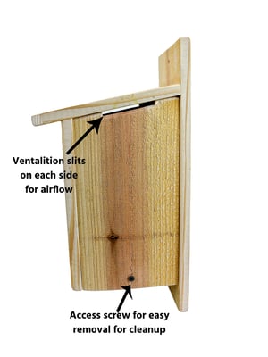Image of Small Bird Chickadee Wren Cedar Nesting Box