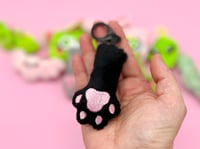Image 1 of Plush Cat Paw Bag Charm Keychain 