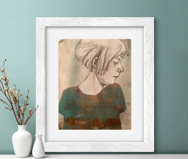 Portrait Girl Looking Down