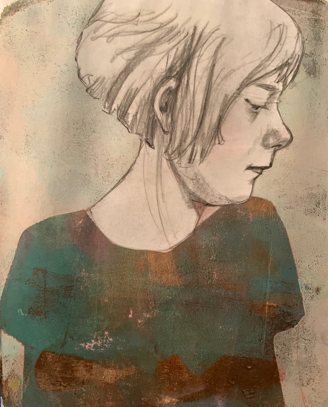 Portrait Girl Looking Down