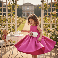 Image 1 of Pink sleeveless Flower dress