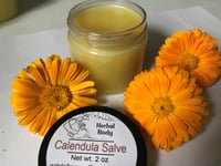 Image 1 of Calendula Salve, 2oz Glass Jar, Organic Ingredients
