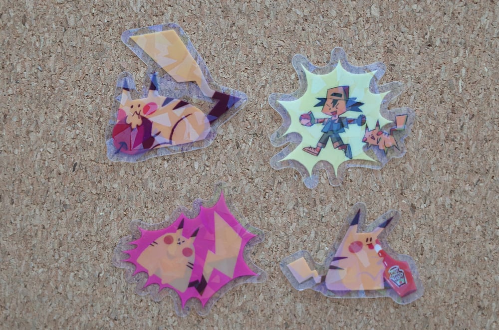 Image of Pokemon Indigo League 4 mini stickers set | Die cut | Waterproof PET Vinyl |