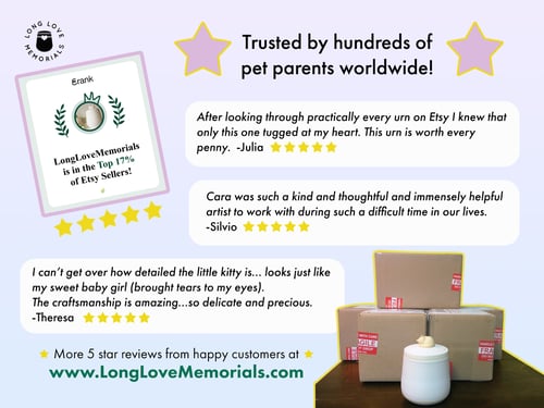 Image of White Cat Urn for Ashes, Customize with Your Cat's Name 