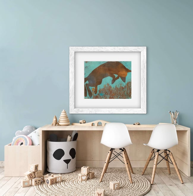 Fox Leaping 09 (on turquoise)