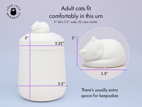 Image of Gray Cat Urn for Ashes, Personalized with Your Cat's Portrait