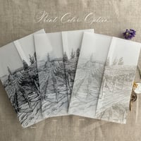 Image 22 of Rustic vineyard sketch printed vellum wrap for 5x7 cards PACK of 10