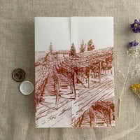 Image 7 of Rustic vineyard sketch printed vellum wrap for 5x7 cards PACK of 10