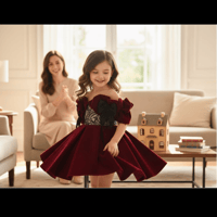 Image 1 of Girl Velvet Party Dress