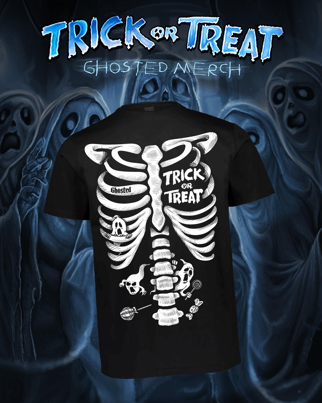 Image of GHOSTED GLOW BONES t-shirt