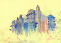 Image 2 of The Old Victoria With Scaffolding  - Soft Pastels on Paper 