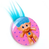 Image 2 of Blue Treasure Troll Photo Button/ Magnet
