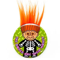 Image 1 of Bones Skeleton Troll Button/ Magnet