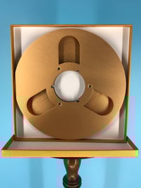 Image 2 of Burlington Recording 1/4" x 10.5" BASF GOLD Extra Heavy Duty NAB Metal Reel in Gold Box NEW