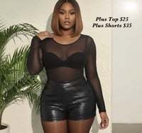 Plus Mesh Top and Shorts 