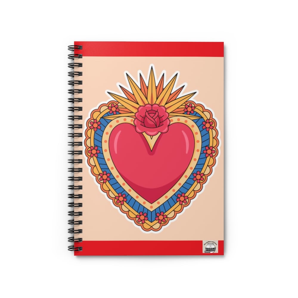 Image of Sacred Heart Spiral Notebook — Floral Mexican Folk Art Journal